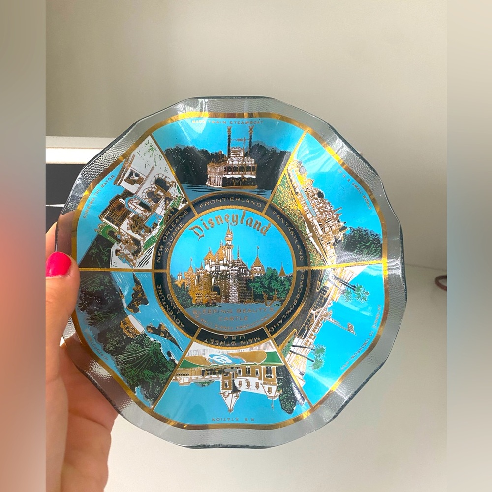 Disneyland Vintage Decorative Bowl Blue Sleeping Beauty’s Castle Fantasyland